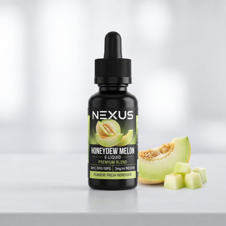 Melon Ice, Flasche mit Melonenstücken