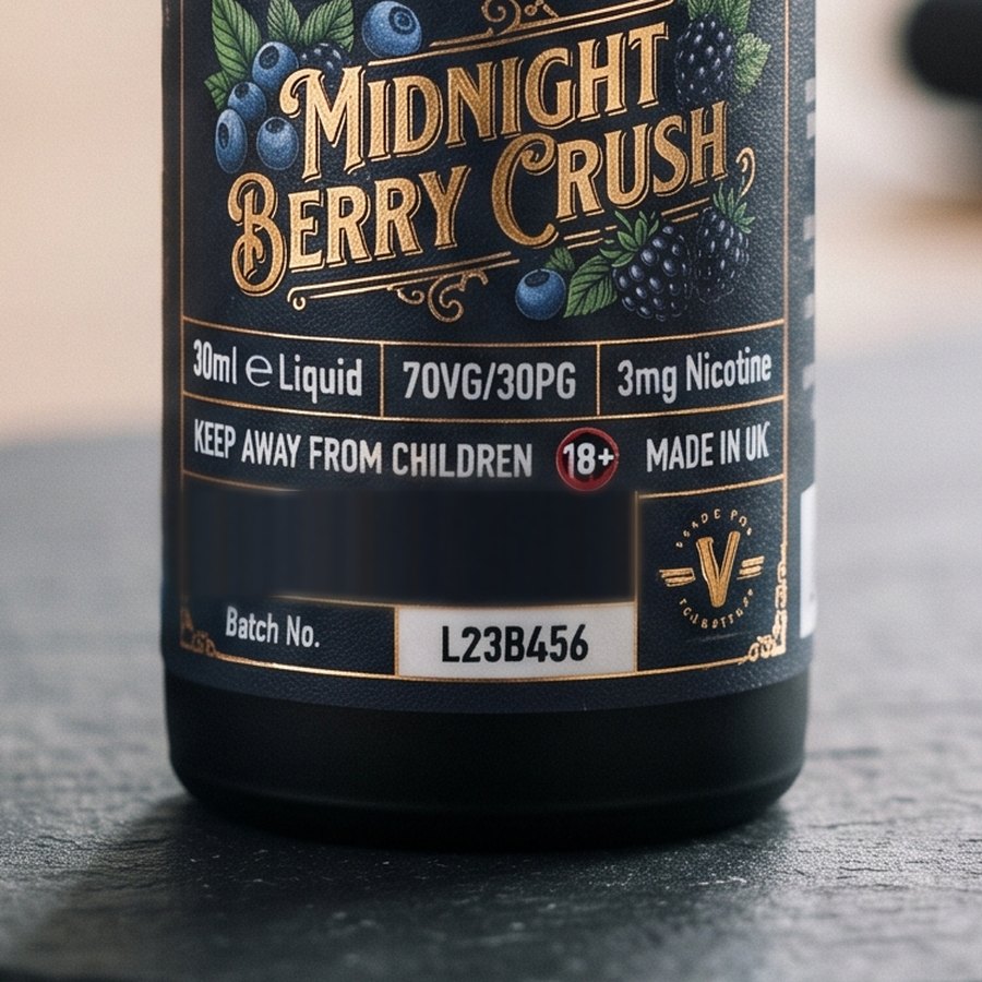 Midnight Berry, Etikett im Detail